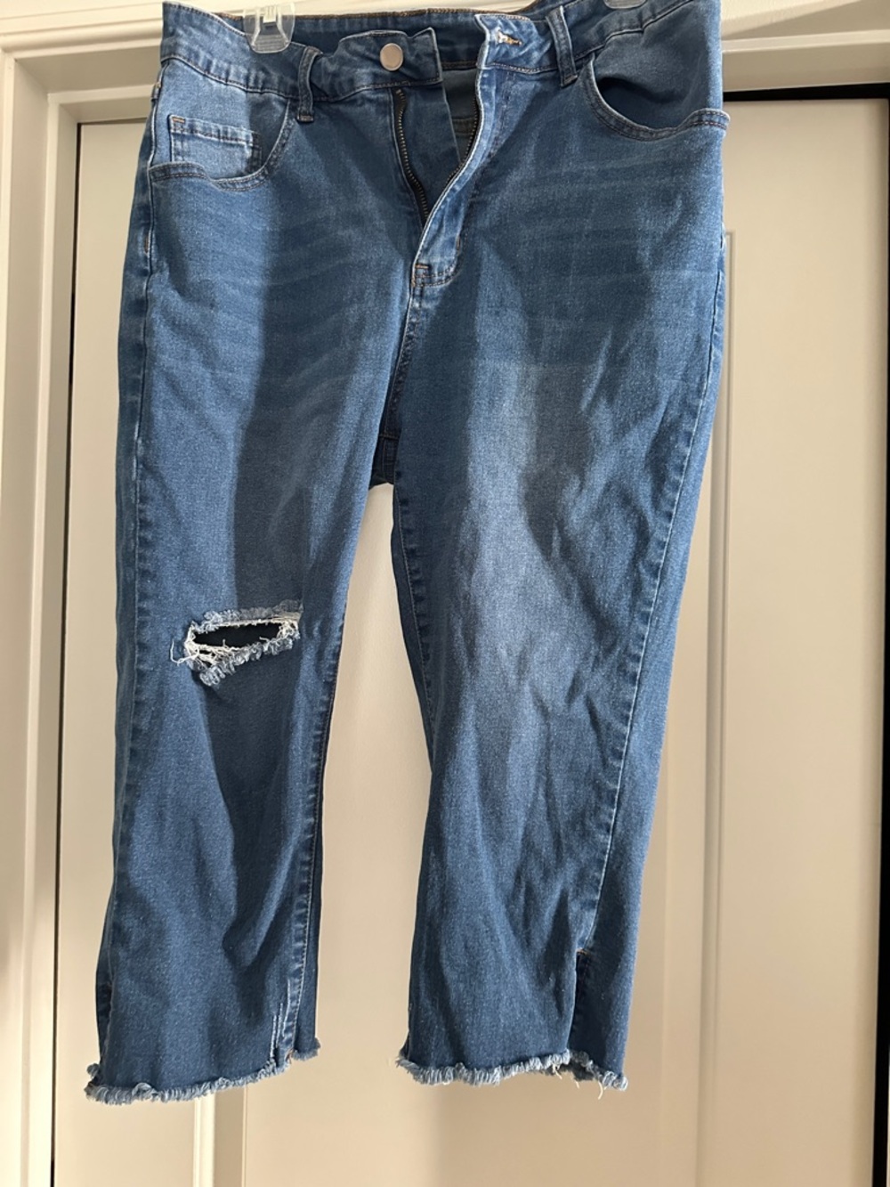 SHEIN Blue Distressed Women's Bermuda Shorts